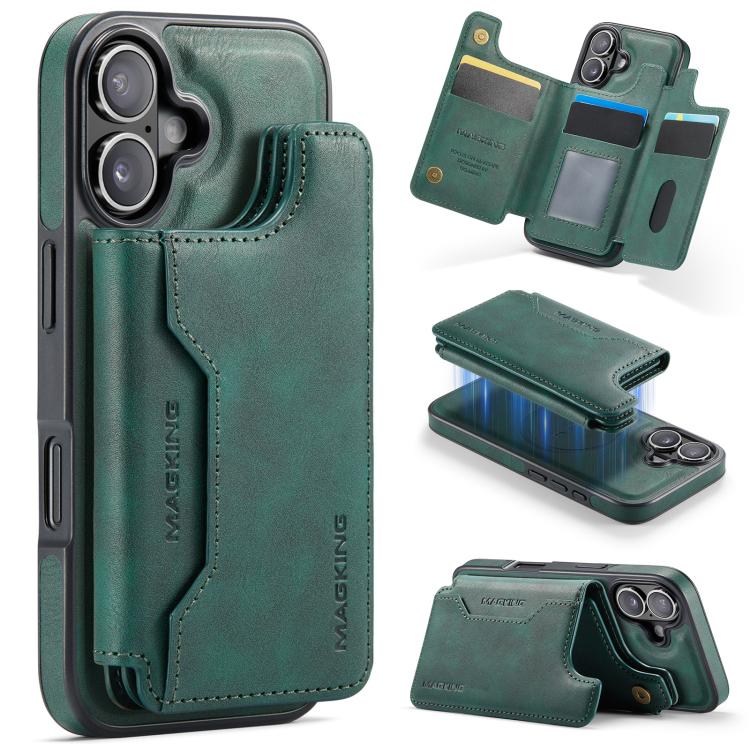 Capa de telemóvel destacável MAGKING K3 Series MagSafe com bolsa para cartão RFID, para iPhone 17e / 16e, para iPhone 17, para iPhone 16 Pro Max, para iPhone 16 Pro, para iPhone 16 Plus, para iPhone 16
