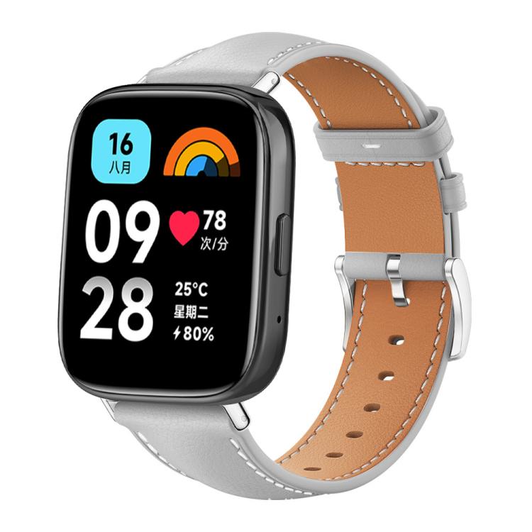xDfind Flat Head Black Shark Fine Grain Leather Watch Band, For Xiaomi Band 10 Pro / 9 Pro / Redmi Watch 6, For Redmi Watch 3 Active / Lite 20mm, For Redmi Watch 3 20mm