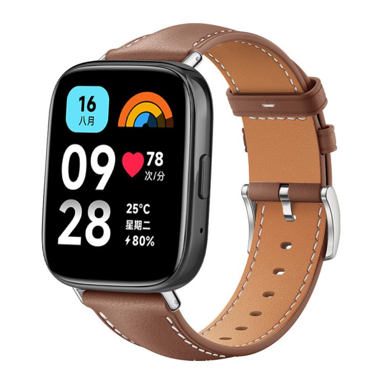 xDfind Flat Head Black Shark Fine Grain Leather Watch Band, For Xiaomi Band 10 Pro / 9 Pro / Redmi Watch 6, For Redmi Watch 3 Active / Lite 20mm, For Redmi Watch 3 20mm