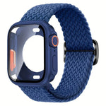 Correia de Relógio em Nylon com Laço e Fivela Escada com Capa PC Ultra 49mm com Filme, Para Apple Watch Series 44mm, Para Apple Watch Series 40mm, Para Apple Watch Series 10 / 11 46mm, Para Apple Watch Series 10 / 11 42mm, Para Apple Watch Series 45mm
