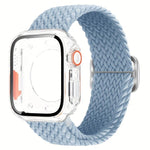 Correia de Relógio em Nylon com Laço e Fivela Escada com Capa PC Ultra 49mm com Filme, Para Apple Watch Series 44mm, Para Apple Watch Series 40mm, Para Apple Watch Series 10 / 11 46mm, Para Apple Watch Series 10 / 11 42mm, Para Apple Watch Series 45mm