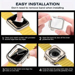 Correia de Relógio em Nylon com Laço e Fivela Escada com Capa PC Ultra 49mm com Filme, Para Apple Watch Series 44mm, Para Apple Watch Series 40mm, Para Apple Watch Series 10 / 11 46mm, Para Apple Watch Series 10 / 11 42mm, Para Apple Watch Series 45mm