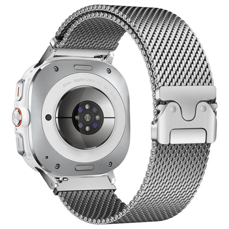 Correia de Relógio Milanese em Aço Titânio com Fivela de Guarda-chuva, Para Samsung Galaxy Watch Ultra / Ultra 2025, Para Samsung Galaxy Watch8 / Watch8 Classic