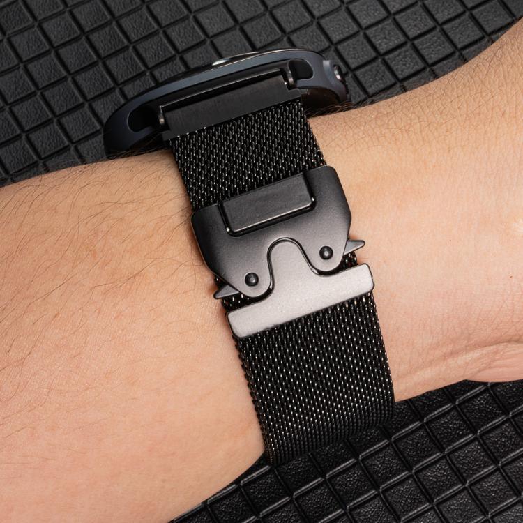 Correia de Relógio Milanese em Aço Titânio com Fivela de Guarda-chuva, Para Samsung Galaxy Watch Ultra / Ultra 2025, Para Samsung Galaxy Watch8 / Watch8 Classic