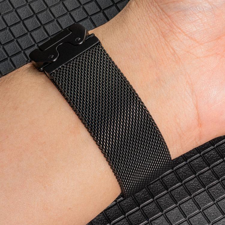 Correia de Relógio Milanese em Aço Titânio com Fivela de Guarda-chuva, Para Samsung Galaxy Watch Ultra / Ultra 2025, Para Samsung Galaxy Watch8 / Watch8 Classic