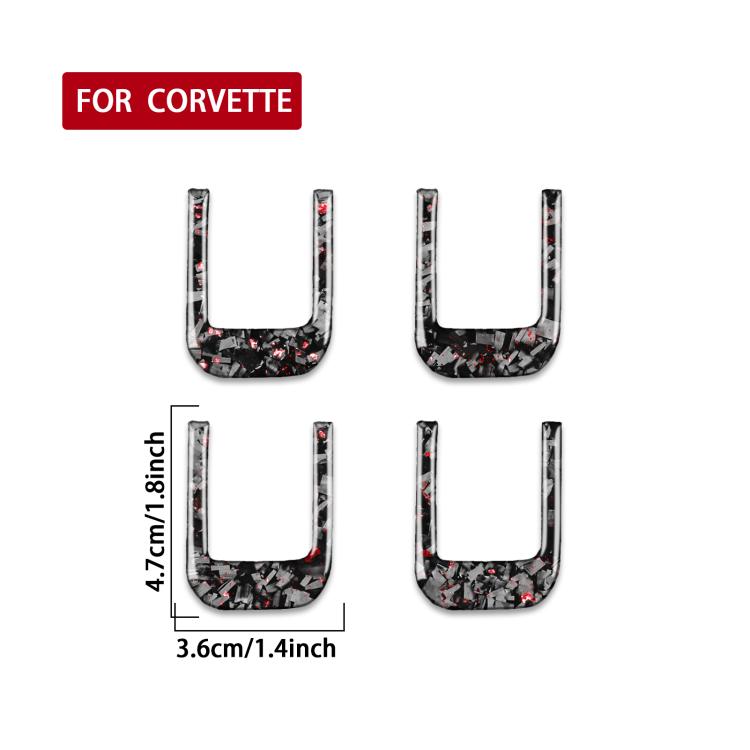 4pcs/Set Forged Gold Foil Carbon Fiber Car Sun Visor Decorative Sticker for Chevrolet Corvette C8 2020-, Left and Right Driver, Sun Visor