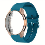 Pulseira de Relógio em Silicone com Caixa TPU, Para Samsung Galaxy Watch 7 44mm, Para Samsung Galaxy Watch 7 40mm, Para Samsung Galaxy Watch 4 Classic 46mm, Para Samsung Galaxy Watch 4 Classic 42mm