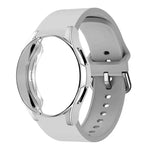 Pulseira de Relógio em Silicone com Caixa TPU, Para Samsung Galaxy Watch 7 44mm, Para Samsung Galaxy Watch 7 40mm, Para Samsung Galaxy Watch 4 Classic 46mm, Para Samsung Galaxy Watch 4 Classic 42mm
