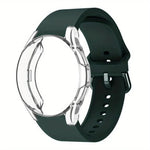 Pulseira de Relógio em Silicone com Caixa TPU, Para Samsung Galaxy Watch 7 44mm, Para Samsung Galaxy Watch 7 40mm, Para Samsung Galaxy Watch 4 Classic 46mm, Para Samsung Galaxy Watch 4 Classic 42mm