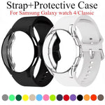 Pulseira de Relógio em Silicone com Caixa TPU, Para Samsung Galaxy Watch 7 44mm, Para Samsung Galaxy Watch 7 40mm, Para Samsung Galaxy Watch 4 Classic 46mm, Para Samsung Galaxy Watch 4 Classic 42mm