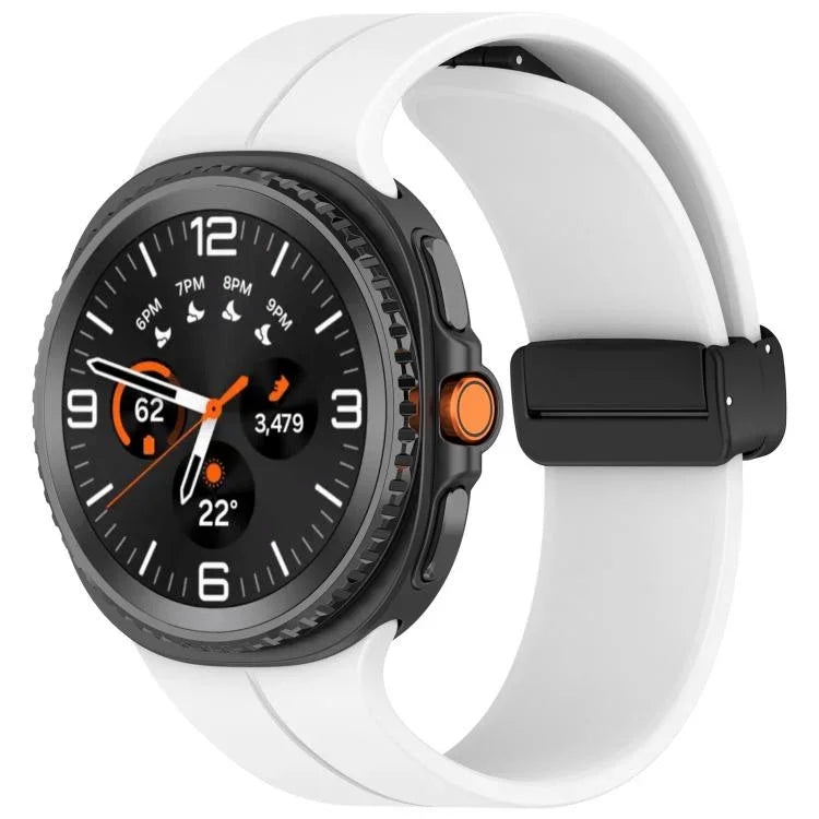 Pulseira de Relógio em Silicone Magnética com Fivela Preta xDfind Fold, Para Samsung Galaxy Watch8 / Watch8 Classic