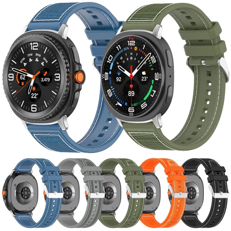 Pulseira de Relógio xDfind Híbrida em Nylon Trançado com Silicone, Para Samsung Galaxy Watch 8 / 8 Classic 22mm