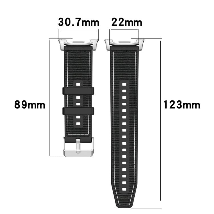 Pulseira de Relógio xDfind Híbrida em Nylon Trançado com Silicone, Para Samsung Galaxy Watch 8 / 8 Classic 22mm
