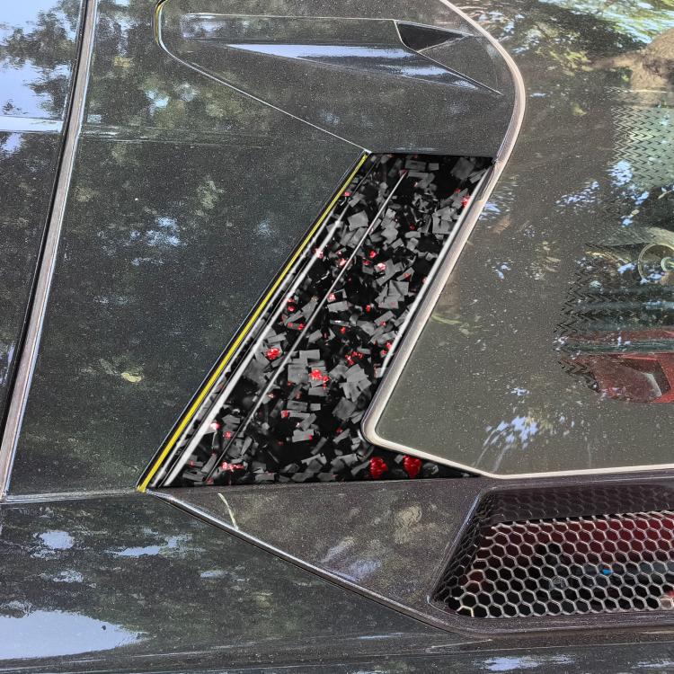 6pcs/Set Forged Gold Foil Carbon Fiber Car Roof Camera Decorative Sticker for Chevrolet Corvette C8 2020-, Left and Right Driver, Roof Camera