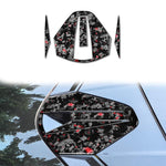 4pcs/Set Forged Gold Foil Carbon Fiber Car Rear Roof Camera Decorative Sticker for Chevrolet Corvette C8 2020-, Left and Right Driver, Rear Roof Camera