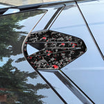 4pcs/Set Forged Gold Foil Carbon Fiber Car Rear Roof Camera Decorative Sticker for Chevrolet Corvette C8 2020-, Left and Right Driver, Rear Roof Camera