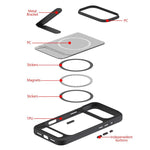 Capa híbrida Kalebol MagSafe invisível com suporte inclinado PC TPU, para iPhone 14 Pro, para iPhone 14 Pro Max, para iPhone 13 Pro Max, para iPhone 13 Pro, para iPhone 13