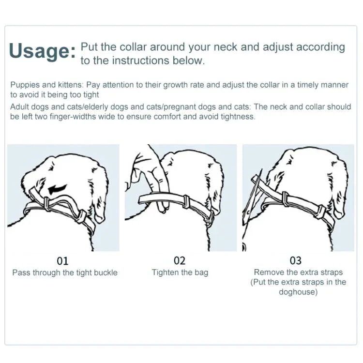 Colar Calmante e Desparasitante para Animal de Estimação Remoção de Pulgas e Carrapatos, Embalagem em Caixa de Alumínio, 72cm para Cão Grande, 56cm para Cachorro, 56cm para Gato