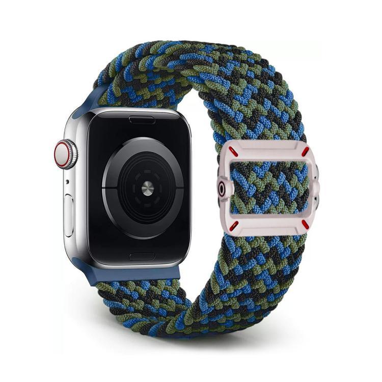 Correia de Relógio Trançada em Nylon com Fivela Mecânica de Duplo Laço, Para Apple Watch 46mm / 49mm / 45mm / 44mm