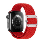Correia de Relógio Trançada em Nylon com Fivela Mecânica de Duplo Laço, Para Apple Watch 46mm / 49mm / 45mm / 44mm
