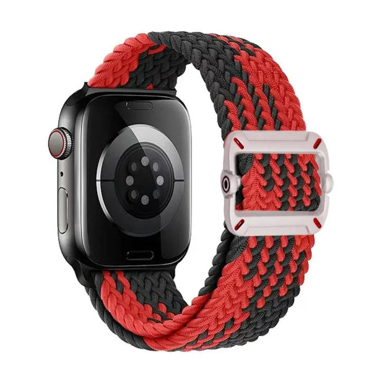 Correia de Relógio Trançada em Nylon com Fivela Mecânica de Duplo Laço, Para Apple Watch 46mm / 49mm / 45mm / 44mm