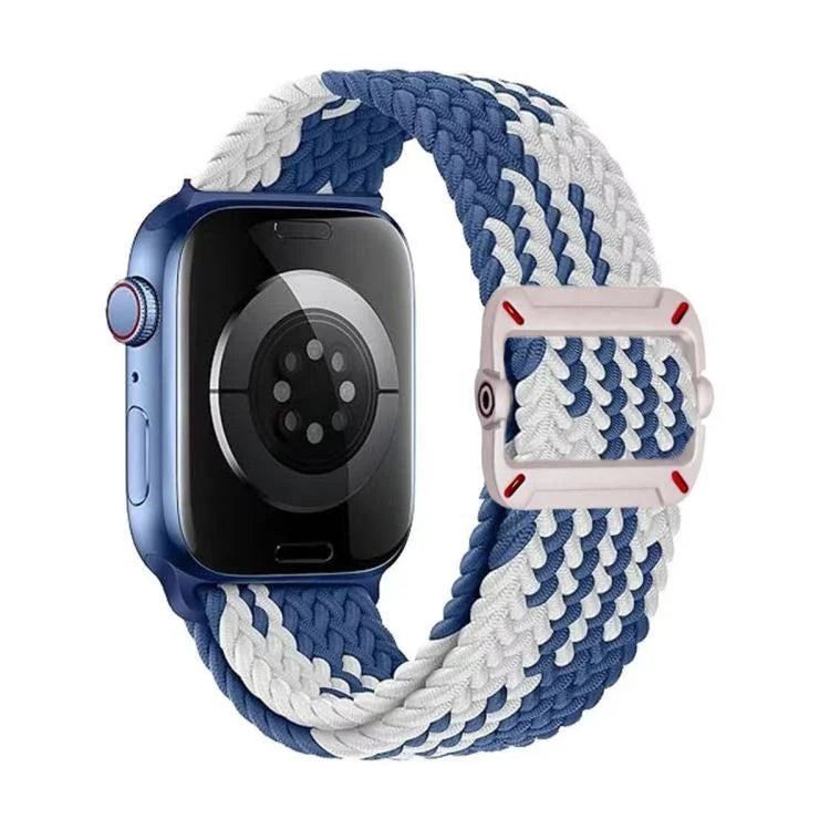 Correia de Relógio Trançada em Nylon com Fivela Mecânica de Duplo Laço, Para Apple Watch 46mm / 49mm / 45mm / 44mm