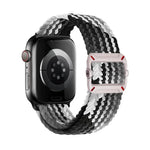 Correia de Relógio Trançada em Nylon com Fivela Mecânica de Duplo Laço, Para Apple Watch 46mm / 49mm / 45mm / 44mm