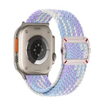 Correia de Relógio Trançada em Nylon com Fivela Mecânica de Duplo Laço, Para Apple Watch 46mm / 49mm / 45mm / 44mm
