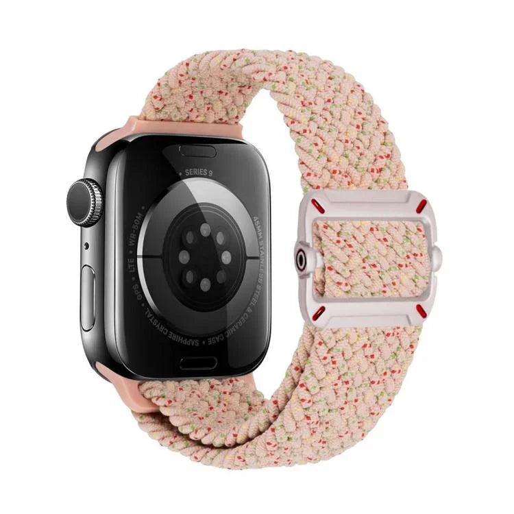 Correia de Relógio Trançada em Nylon com Fivela Mecânica de Duplo Laço, Para Apple Watch 46mm / 49mm / 45mm / 44mm