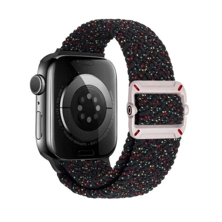 Correia de Relógio Trançada em Nylon com Fivela Mecânica de Duplo Laço, Para Apple Watch 46mm / 49mm / 45mm / 44mm