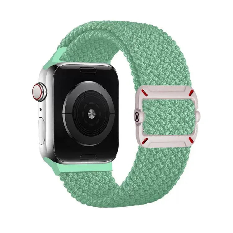 Correia de Relógio em Nylon Trançado com Fivela Mecânica de Duplo Laço, Para Apple Watch 42mm / 41mm / 40mm / 38mm