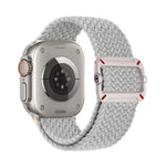 Correia de Relógio em Nylon Trançado com Fivela Mecânica de Duplo Laço, Para Apple Watch 42mm / 41mm / 40mm / 38mm