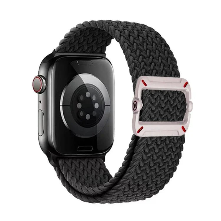 Correia de Relógio em Nylon Trançado com Fivela Mecânica de Duplo Laço, Para Apple Watch 42mm / 41mm / 40mm / 38mm
