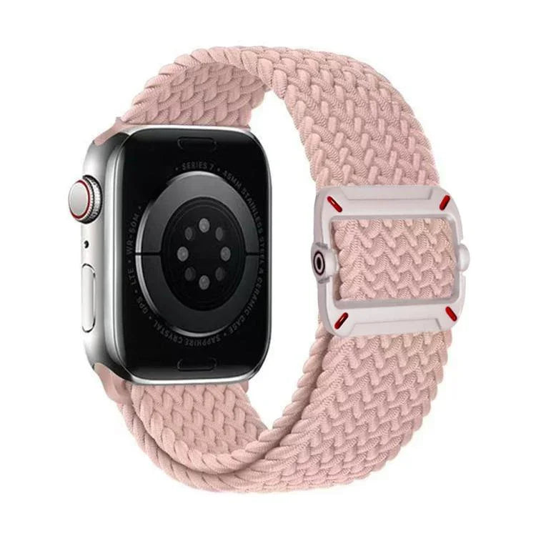 Correia de Relógio em Nylon Trançado com Fivela Mecânica de Duplo Laço, Para Apple Watch 42mm / 41mm / 40mm / 38mm