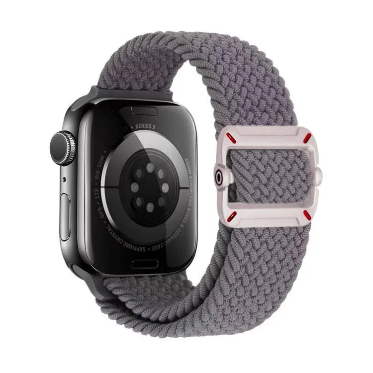 Correia de Relógio em Nylon Trançado com Fivela Mecânica de Duplo Laço, Para Apple Watch 42mm / 41mm / 40mm / 38mm
