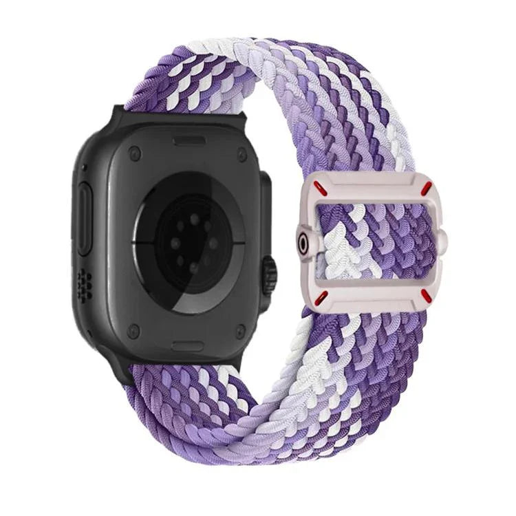 Correia de Relógio em Nylon Trançado com Fivela Mecânica de Duplo Laço, Para Apple Watch 42mm / 41mm / 40mm / 38mm
