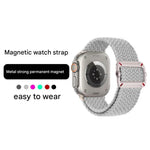 Correia de Relógio Trançada em Nylon com Fivela Mecânica de Duplo Laço, Para Apple Watch 46mm / 49mm / 45mm / 44mm