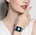 Correia de Relógio em Nylon Trançado com Fivela Mecânica de Duplo Laço, Para Apple Watch 42mm / 41mm / 40mm / 38mm