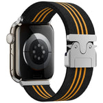 Correia de Relógio em Nylon Trançado com Fivela de Paraquedas xDfind de 3 Risca, Para Apple Watch 42 / 44 / 45 / 46 / 49mm, Para Apple Watch 38 / 40 / 41 / S10 42mm