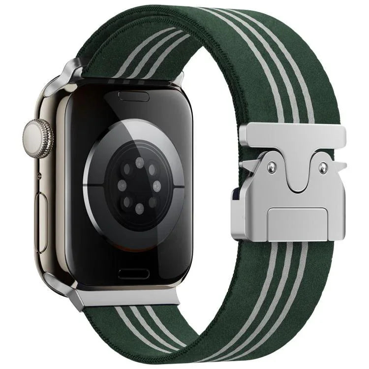 Correia de Relógio em Nylon Trançado com Fivela de Paraquedas xDfind de 3 Risca, Para Apple Watch 42 / 44 / 45 / 46 / 49mm, Para Apple Watch 38 / 40 / 41 / S10 42mm