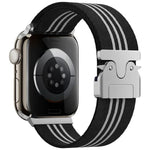 Correia de Relógio em Nylon Trançado com Fivela de Paraquedas xDfind de 3 Risca, Para Apple Watch 42 / 44 / 45 / 46 / 49mm, Para Apple Watch 38 / 40 / 41 / S10 42mm