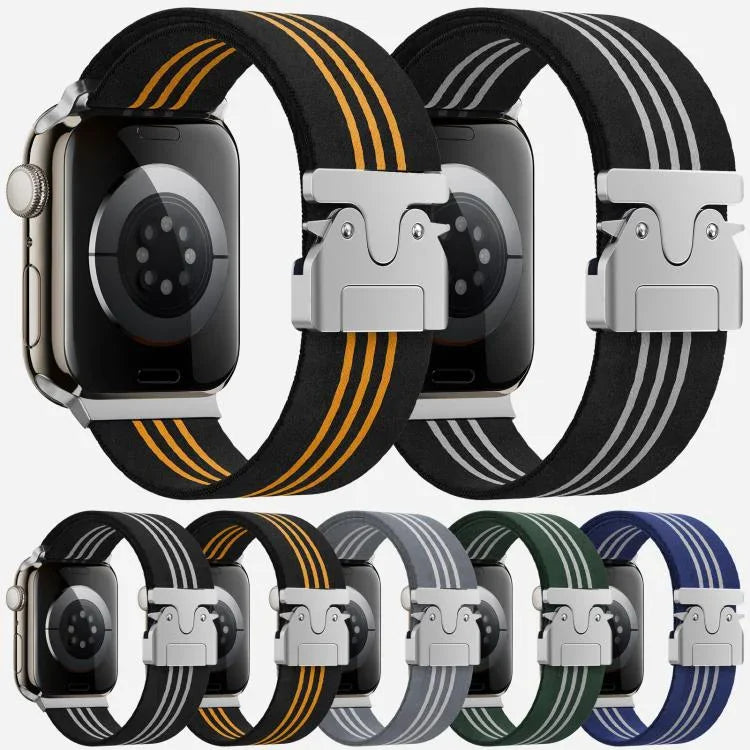 Correia de Relógio em Nylon Trançado com Fivela de Paraquedas xDfind de 3 Risca, Para Apple Watch 42 / 44 / 45 / 46 / 49mm, Para Apple Watch 38 / 40 / 41 / S10 42mm