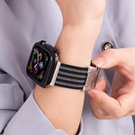 Correia de Relógio em Nylon Trançado com Fivela de Paraquedas xDfind de 3 Risca, Para Apple Watch 42 / 44 / 45 / 46 / 49mm, Para Apple Watch 38 / 40 / 41 / S10 42mm