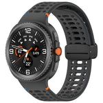 xDfind Magnetic Black Buckle Silicone Watch Band, For Samsung Galaxy Watch8 / Watch8 Classic