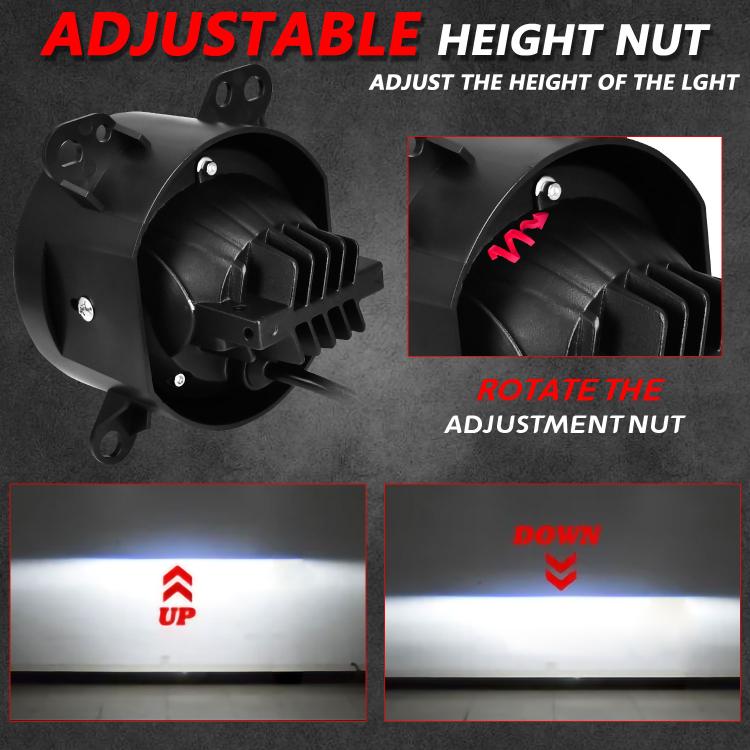 T14 2pcs/Pack 55W 3 inch High Power Dual Lens Fog Light Left and Right Mount Holder Style, For DAF Trucks