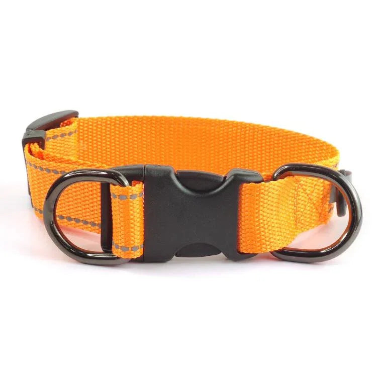 Coleira Refletora para Animais de Estimação Nylon Fivela Preta, S, M, L, Coleira de Nylon, S, Coleira de Nylon, M, Coleira de Nylon, L