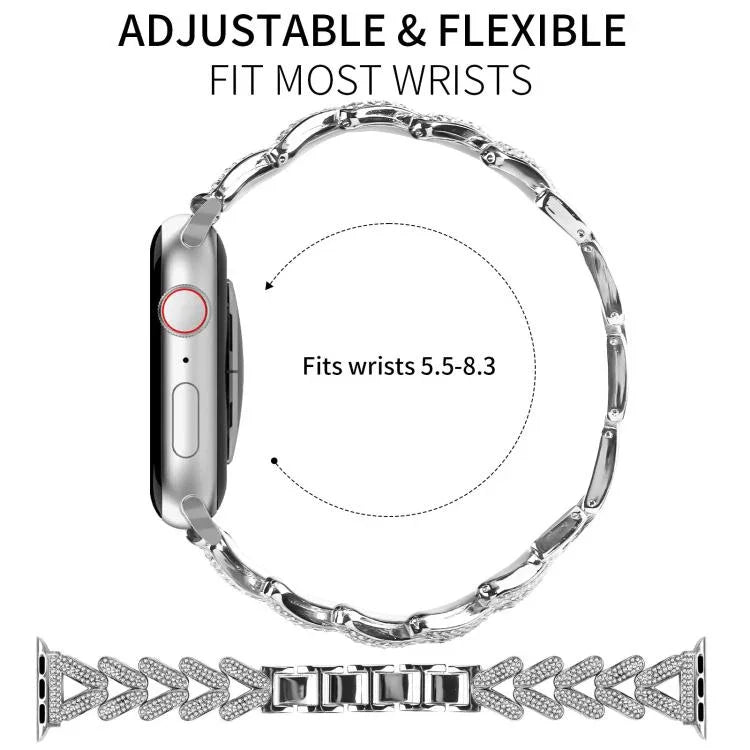 Correia de Relógio Metálica com Diamante Torcido Pequeno xDfind, Para Apple Watch 38 / 40 / 41 / S10 42mm 20mm