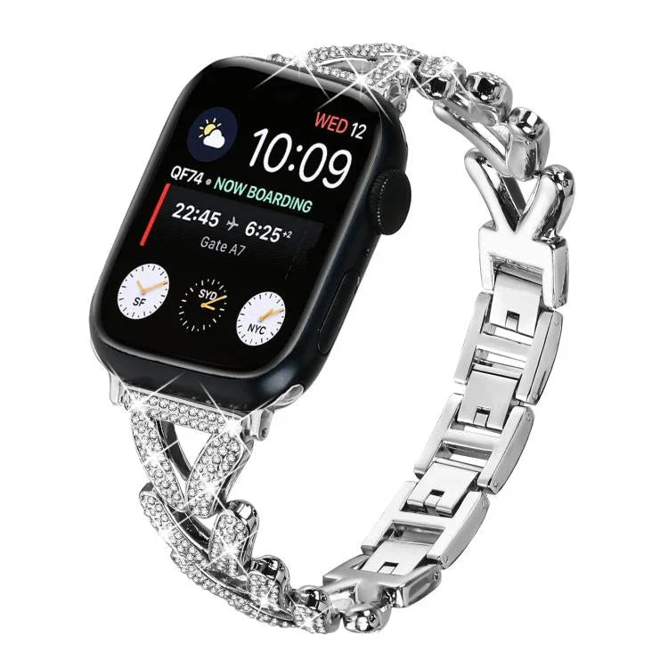 Correia de Relógio Metálica com Diamante Torcido Pequeno xDfind, Para Apple Watch 38 / 40 / 41 / S10 42mm 20mm