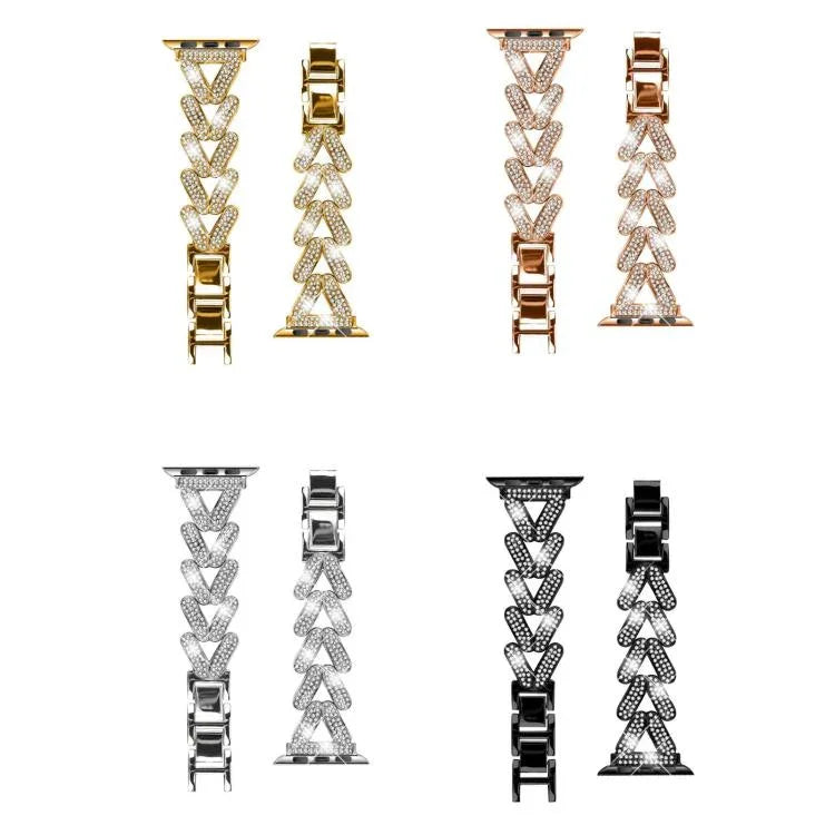 Correia de Relógio Metálica com Diamante Torcido Pequeno xDfind, Para Apple Watch 38 / 40 / 41 / S10 42mm 20mm