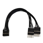 Cabo Extensor Adaptador USB 2 em 1 para Placa-mãe de Computador de Secretária, 9 Pinos